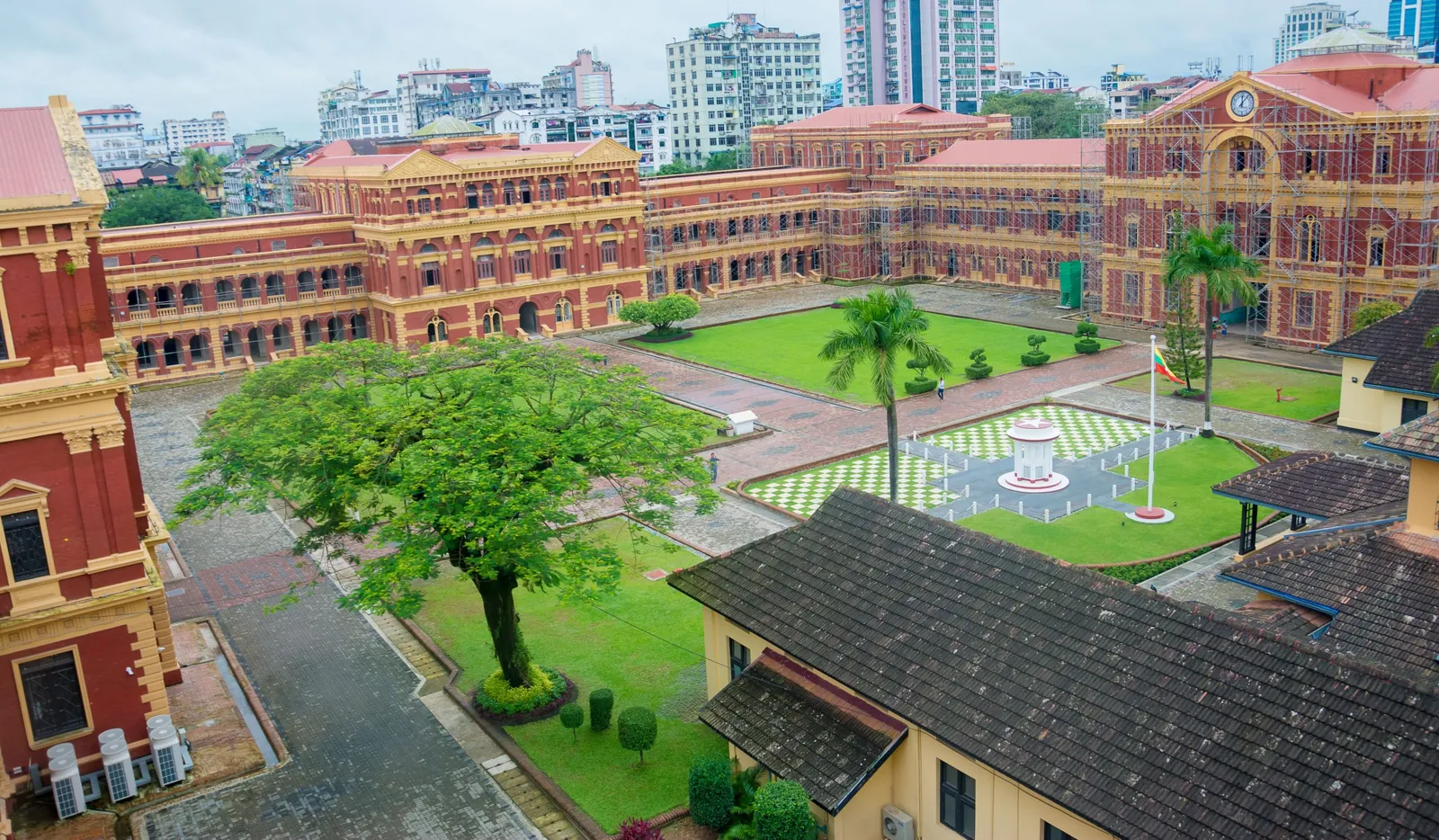 The Secretariat, Yangon, with VRF outdoor units installed